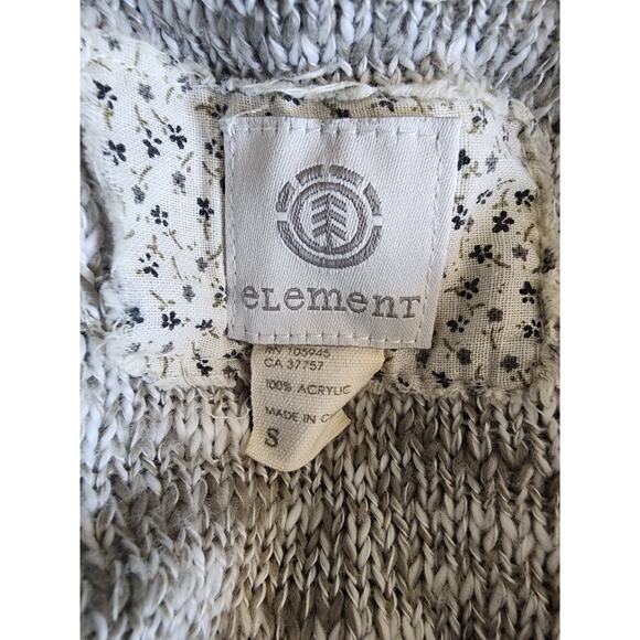 Element Gray White Open Front Knit Cardigan Sweater Size Small - Picture 6 of 6